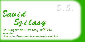 david szilasy business card